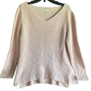 Style & Co Pink Long Sleeve Pullover Cotton Knit Sweater. Size XL